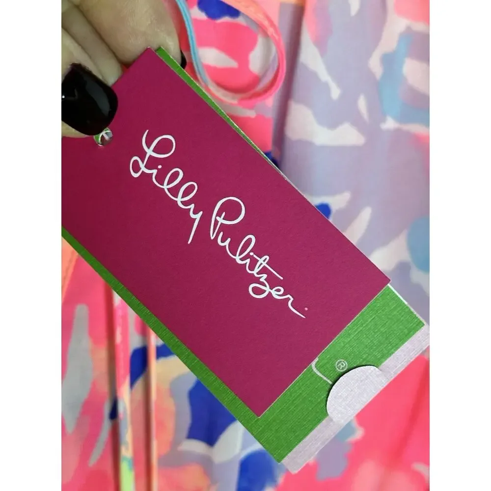 LILLY PULITZER Willa Peasant Blouse Hermosa Print Rayon New $128